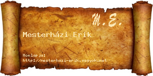Mesterházi Erik névjegykártya